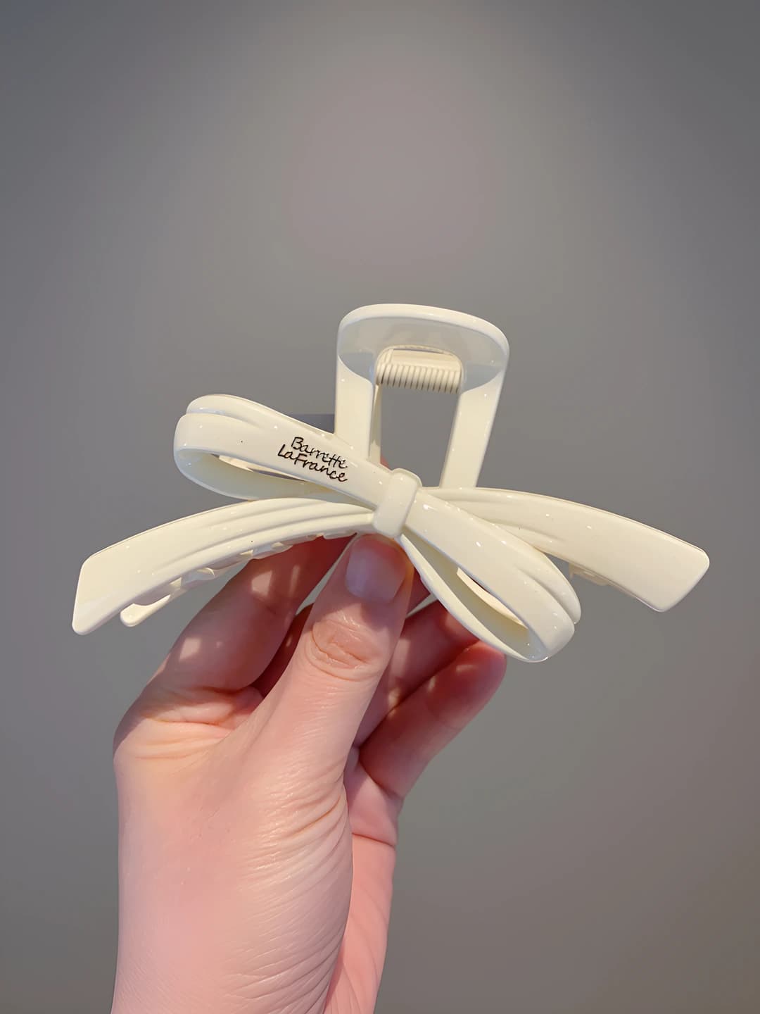 Бантик золотой знак белый -12cm