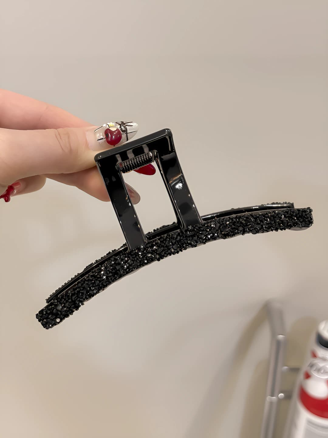 Black, with small diamonds