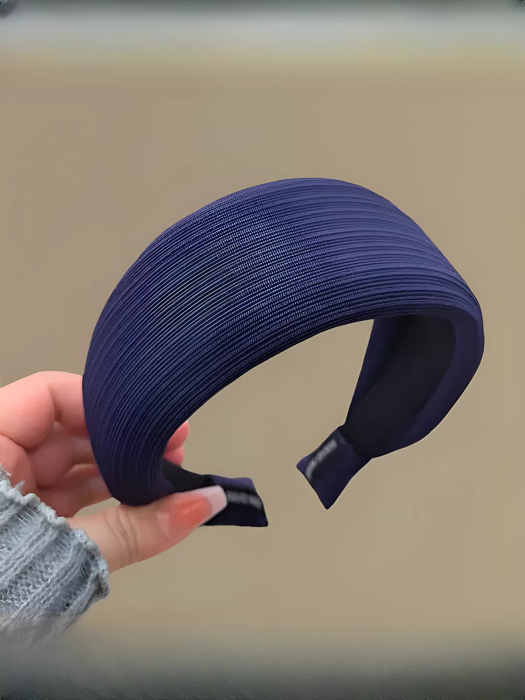 Thick sponge wide headband [navy]