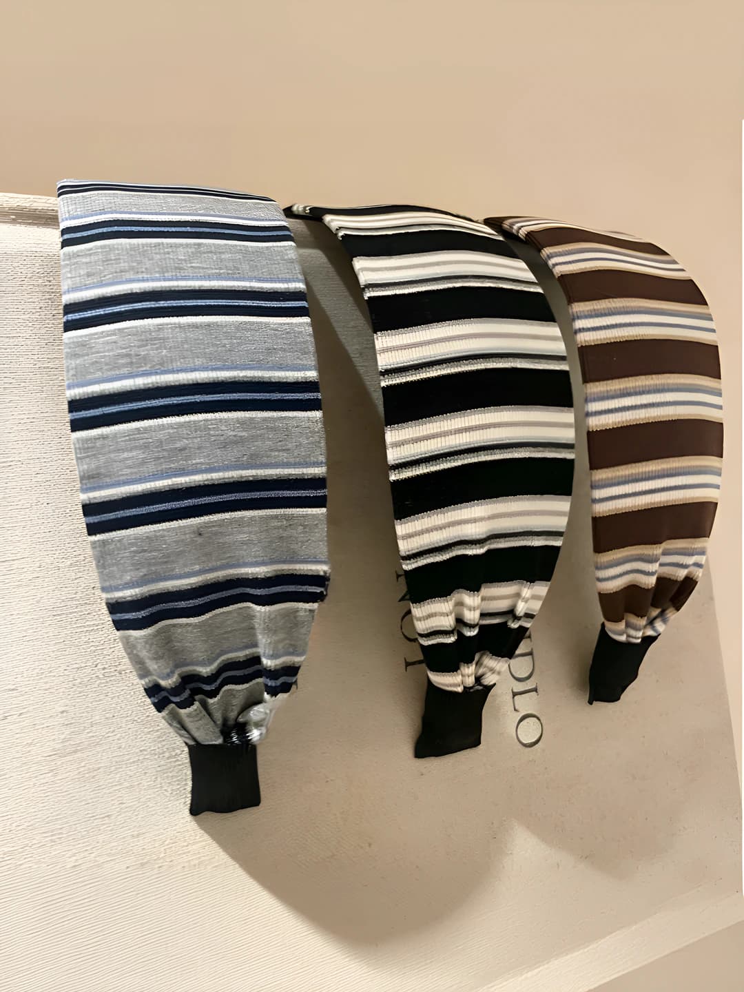 Women's retro striped headband, Korean style, fabric, handmade
