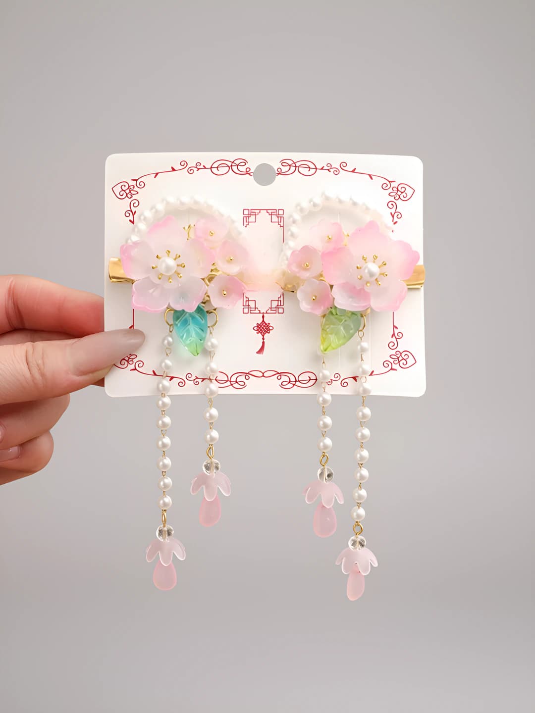 2# Pink flowers, pearl