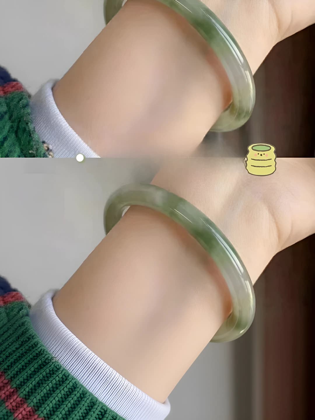 Chunky bangle, Green Tea, 62mm