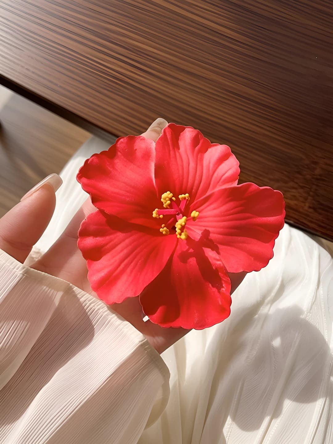1# Qizil plumeria soch qisqichi ~9.5 sm