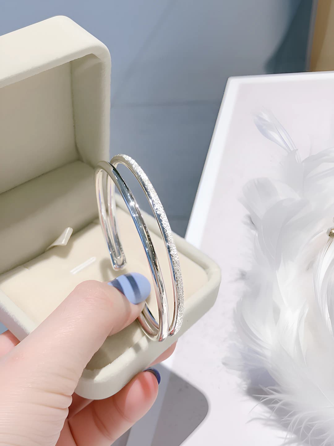 SL201 - Silver white - Double bracelet