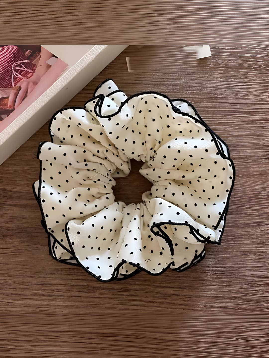 2# Satin polka dot hair tie 17 cm