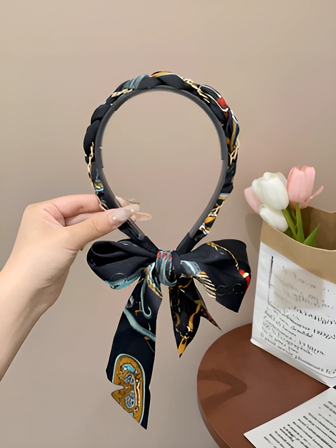 3# black ribbon headband