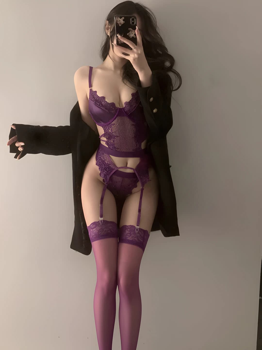 Purple+Same model tights