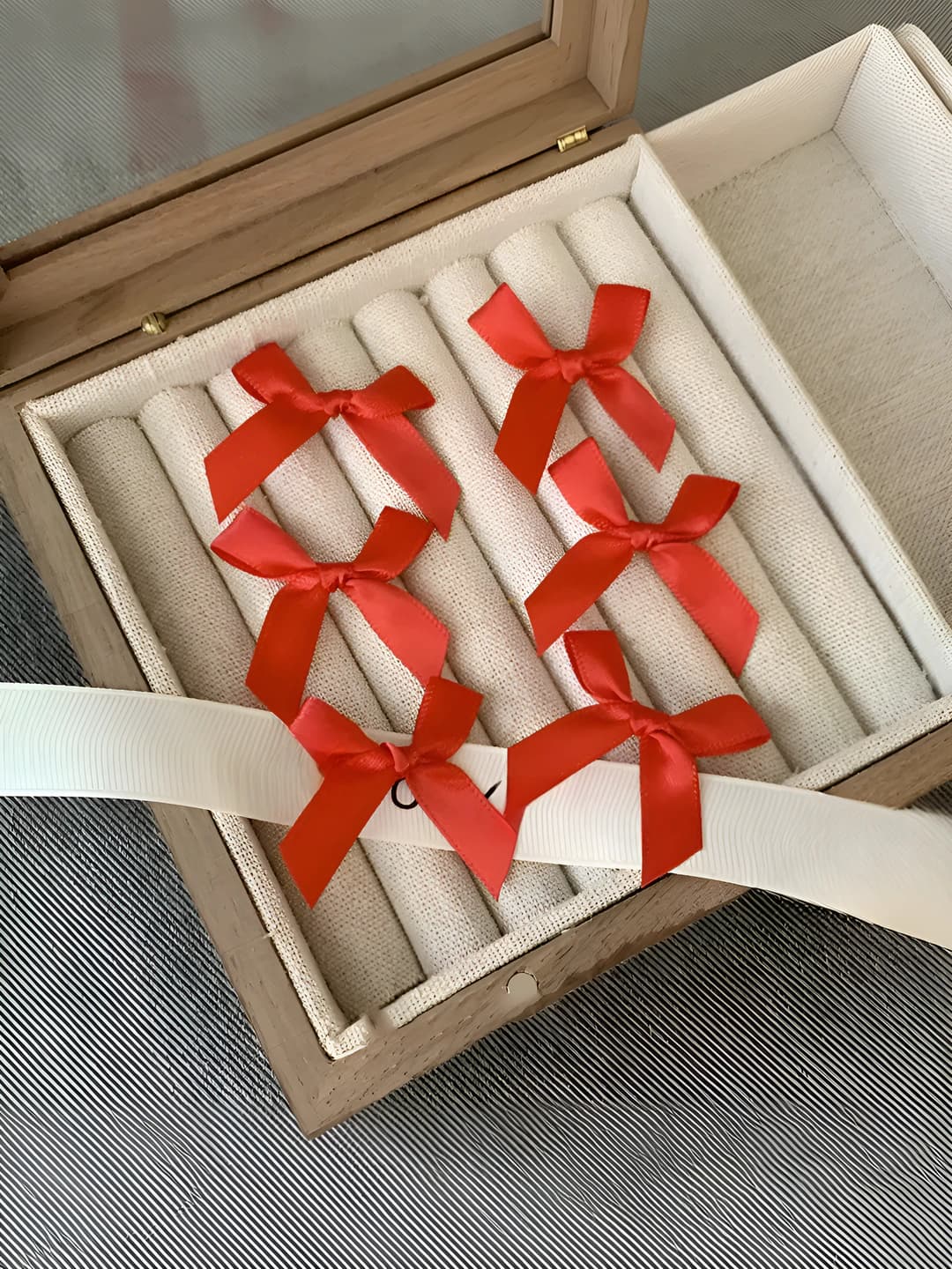 Bright red clip