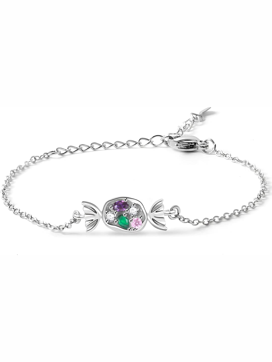 Women's copper bracelet with micro-setting, geometric shape and music note design element