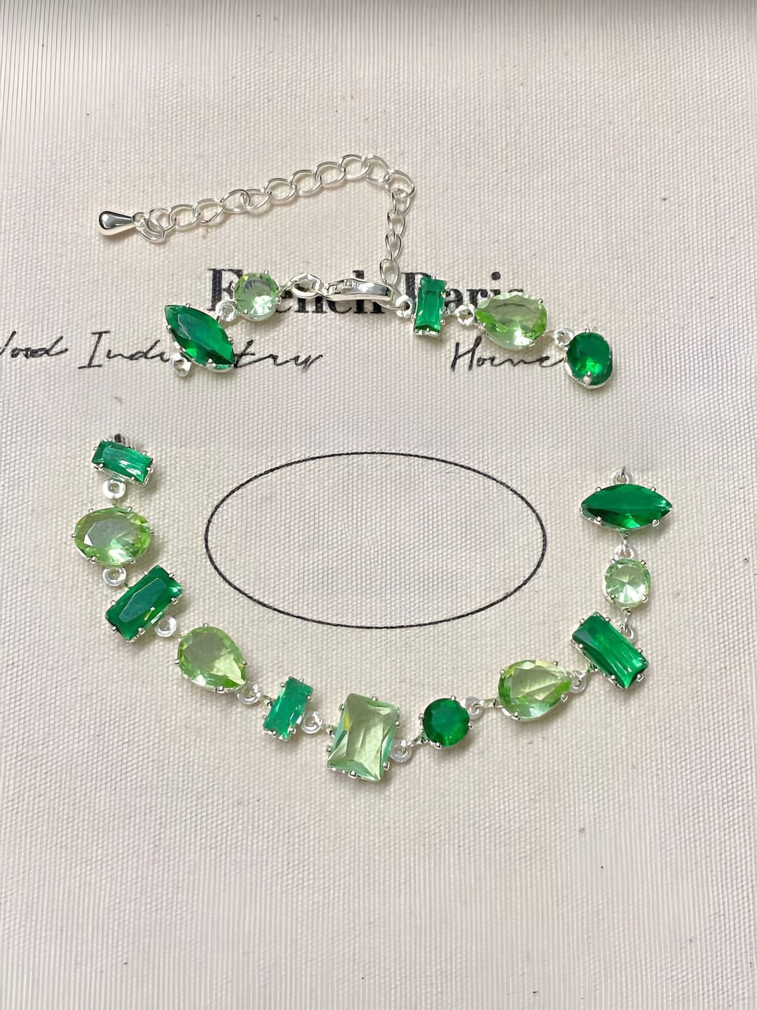Gradient green gem bracelet