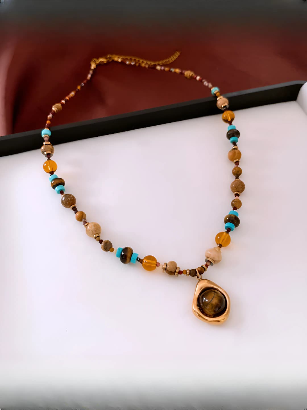 6 Necklace - Coffee (Titanium steel)