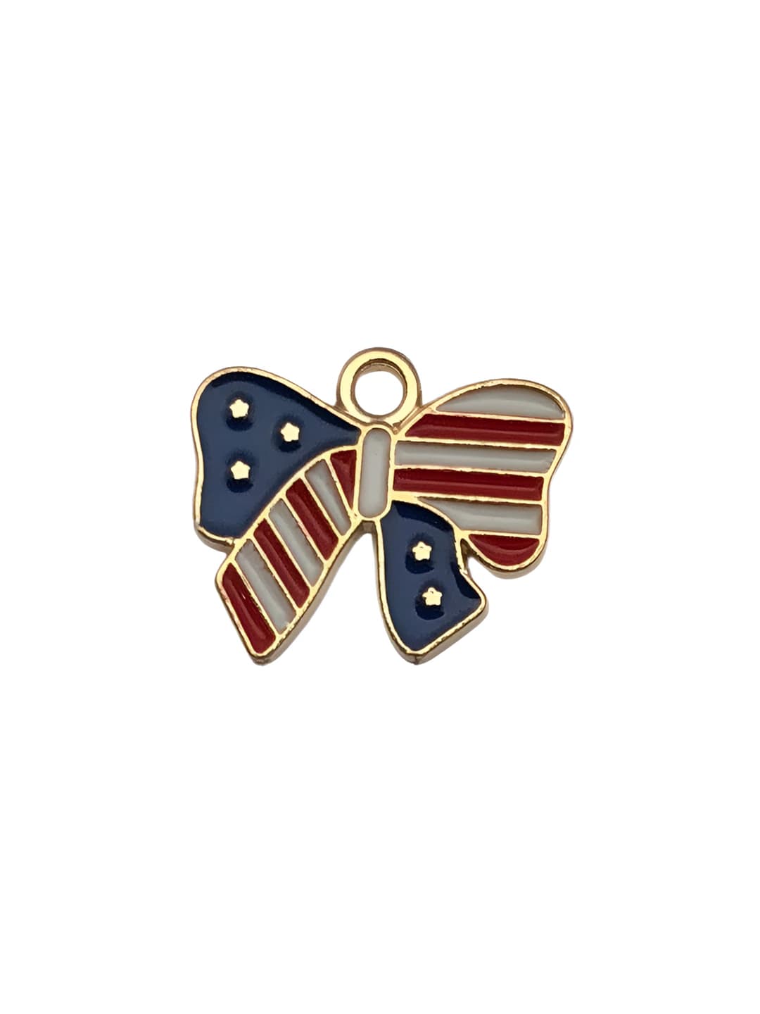 1 pc US flag, bow, 16x13mm, 0.9g