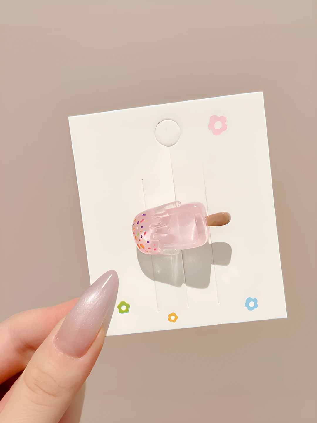 1# Ice cream, pink, 3cm