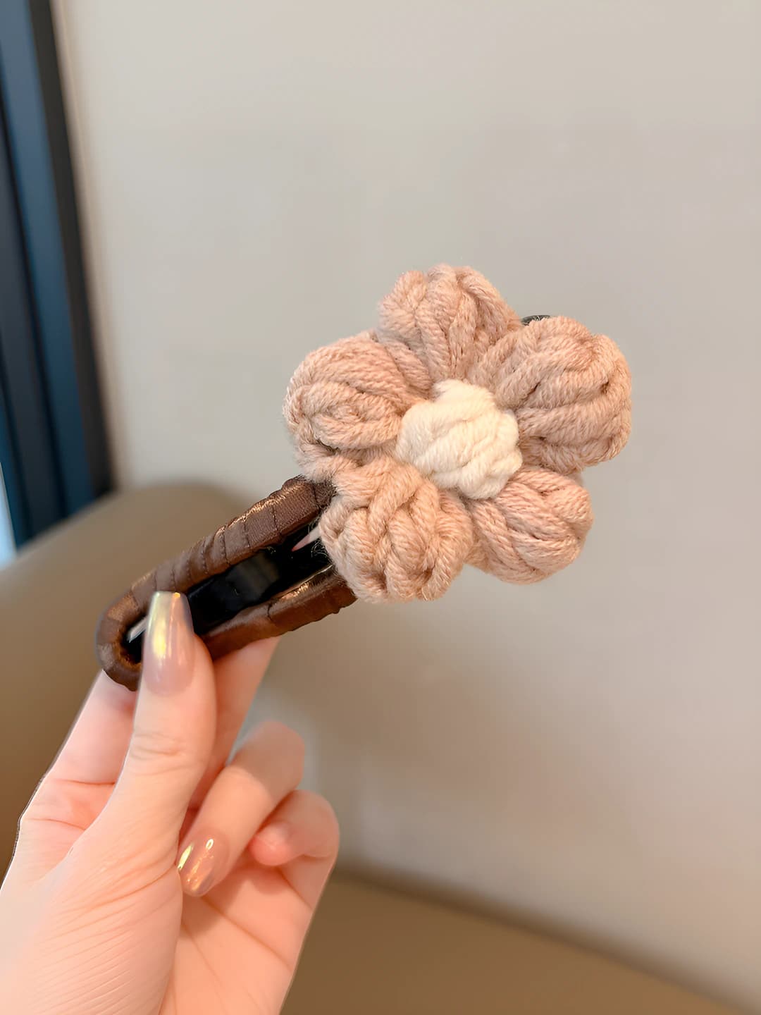 2# Milk coffee large flower duck clip 11 cm