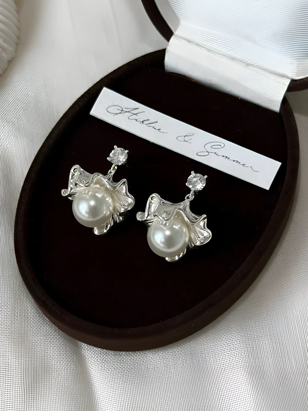 Silver - Ginkgo leaf earrings