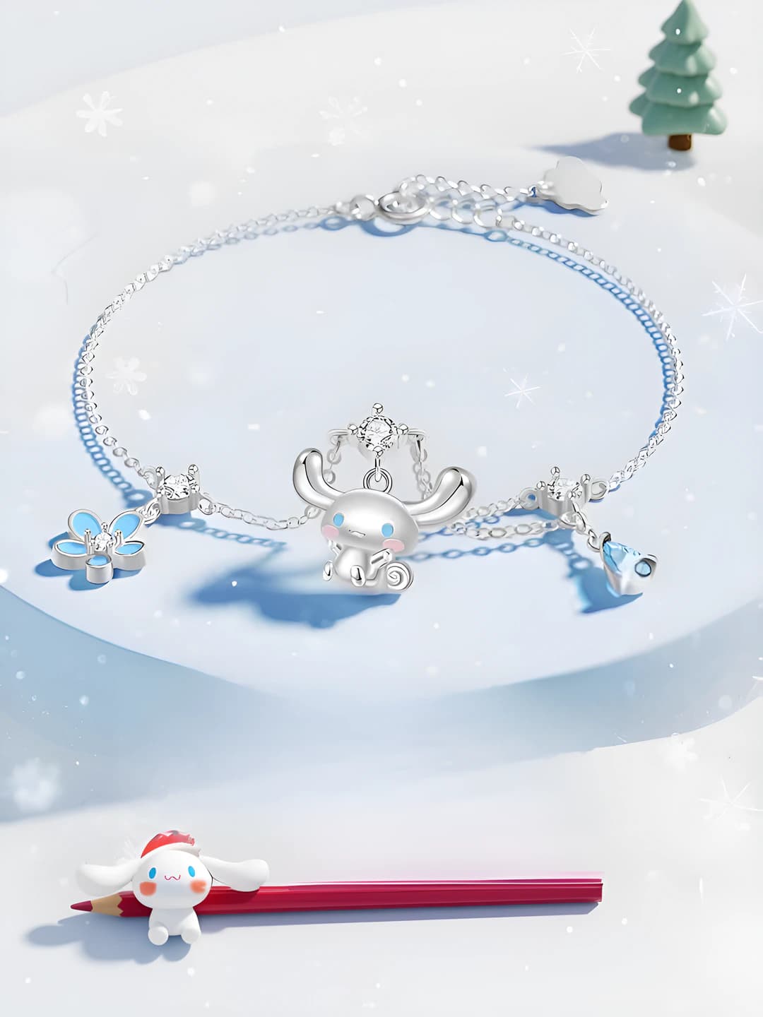 Женский браслет с подвеской Cinnamoroll, 2026, стиль ins, смешанный материал, элемент дизайна: мультяшный персонаж