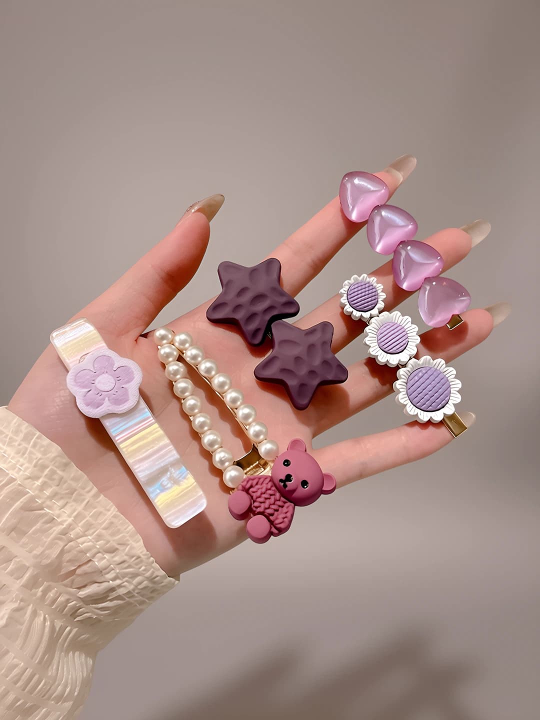 4# Purple gradient flowers 5 pc