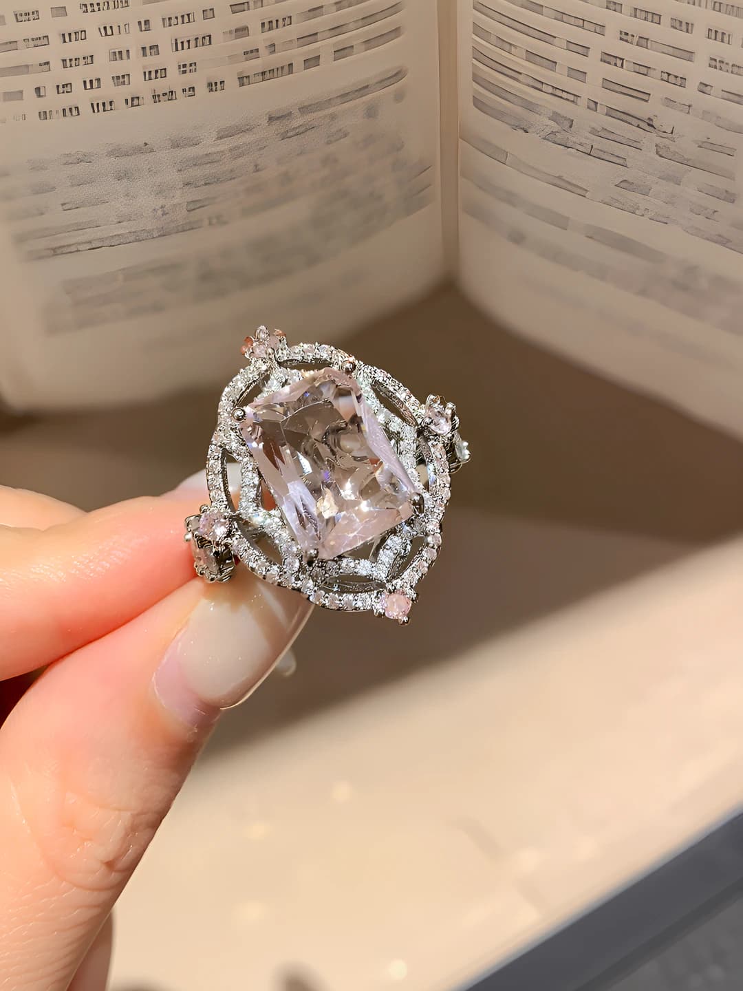 53# Ring - Silver - Pink