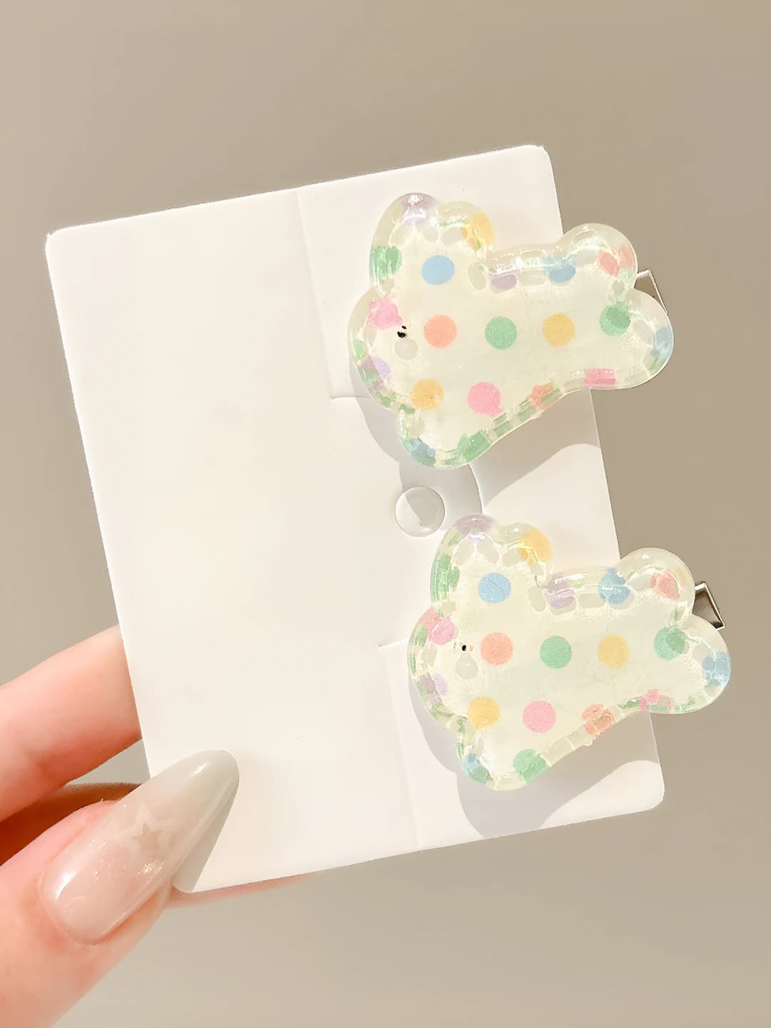 2 pcs; 10# Small bear pair - polka dots
