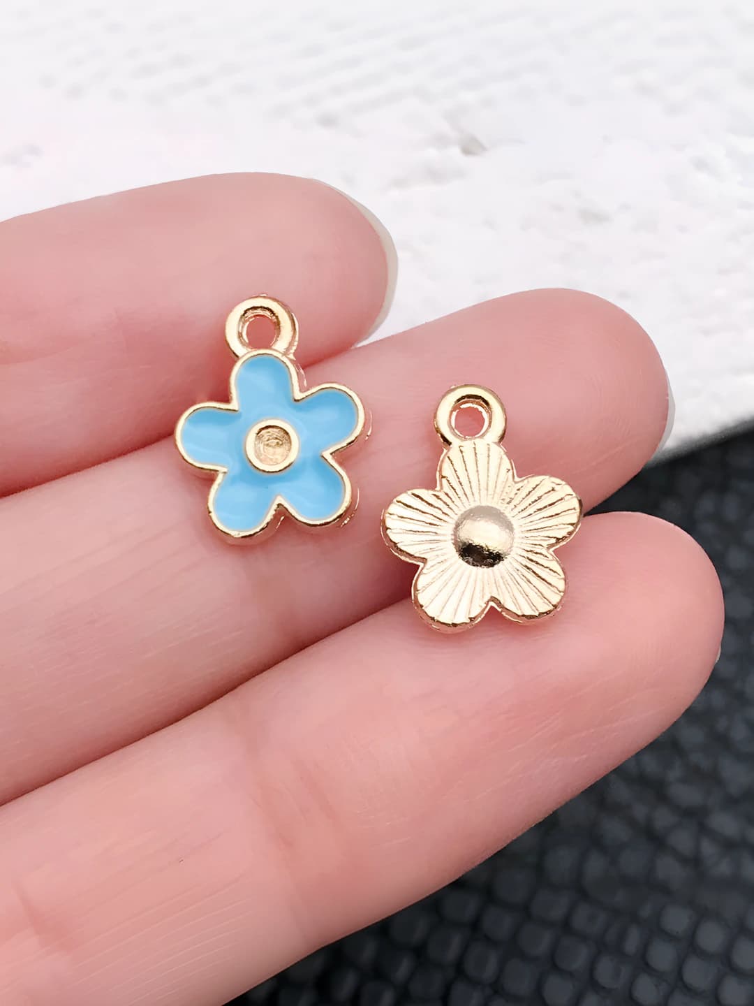 1 шт бирюзовый цветок 10x13mm-0.5g-11021