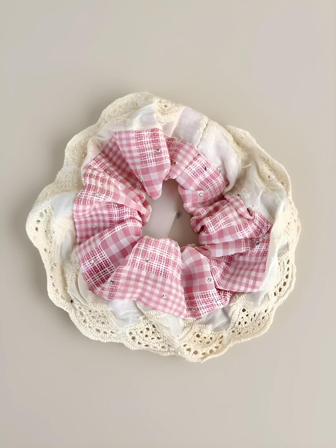 19# Pink plaid small diamond