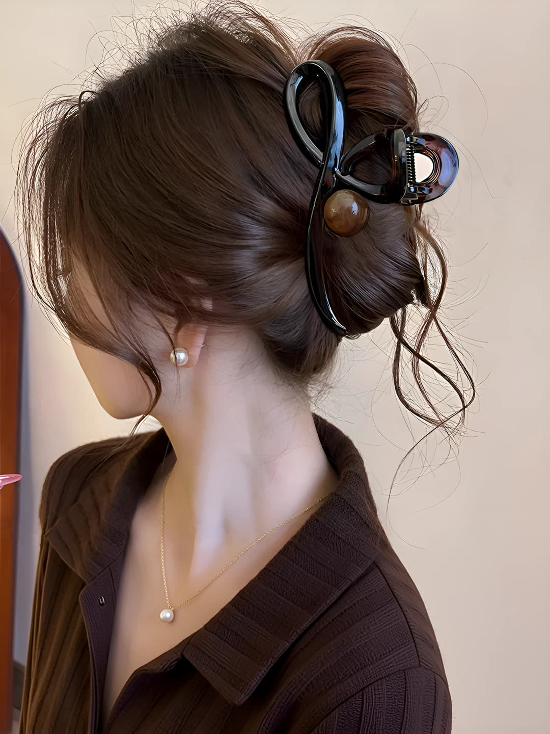 Shaffof jigarrang soch qisqich 13 sm