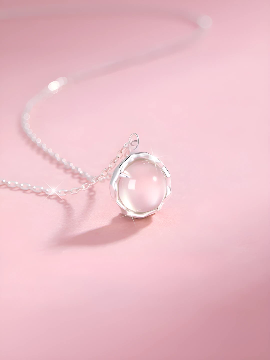 Women's copper and zirconia geometric necklace, gift for her