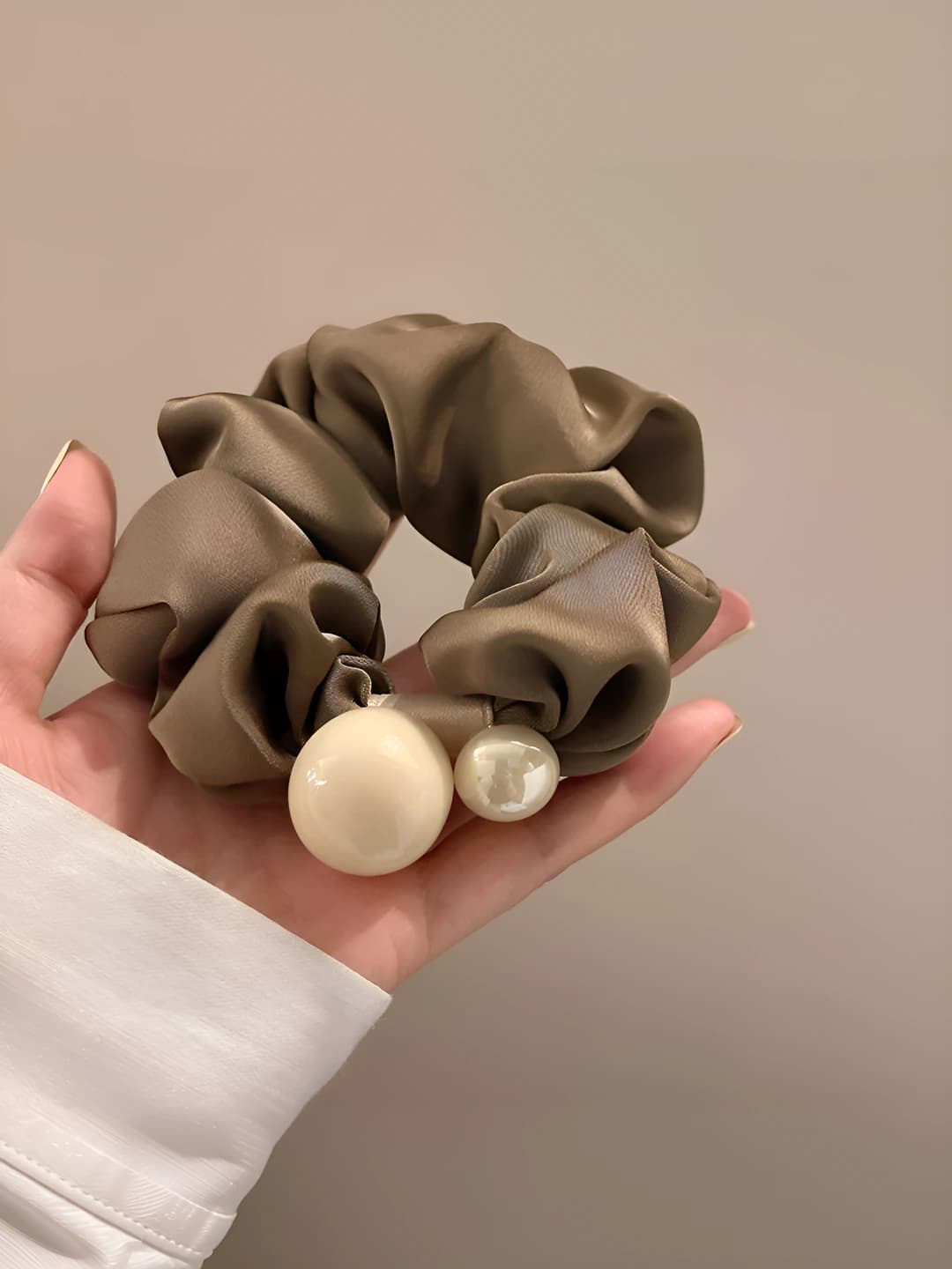 Light coffee large scrunchie