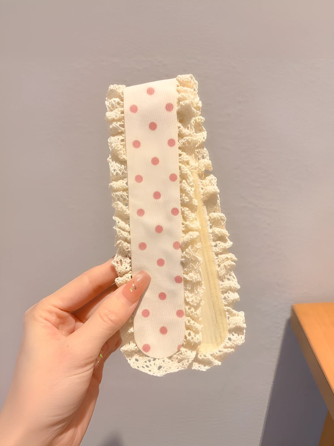 8# Pink polka dots - 34*5 cm