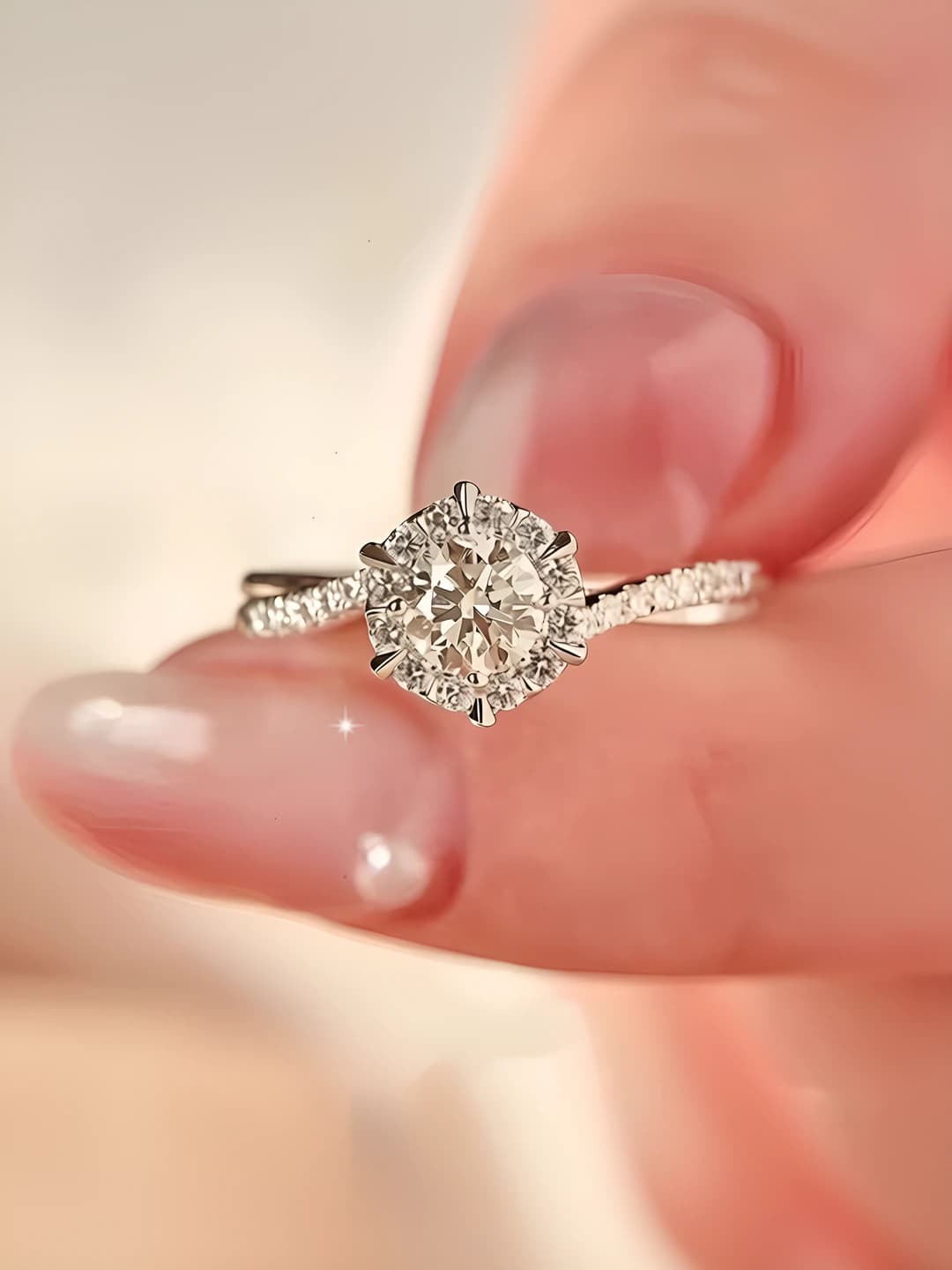 Moissanite couple ring [Women's]