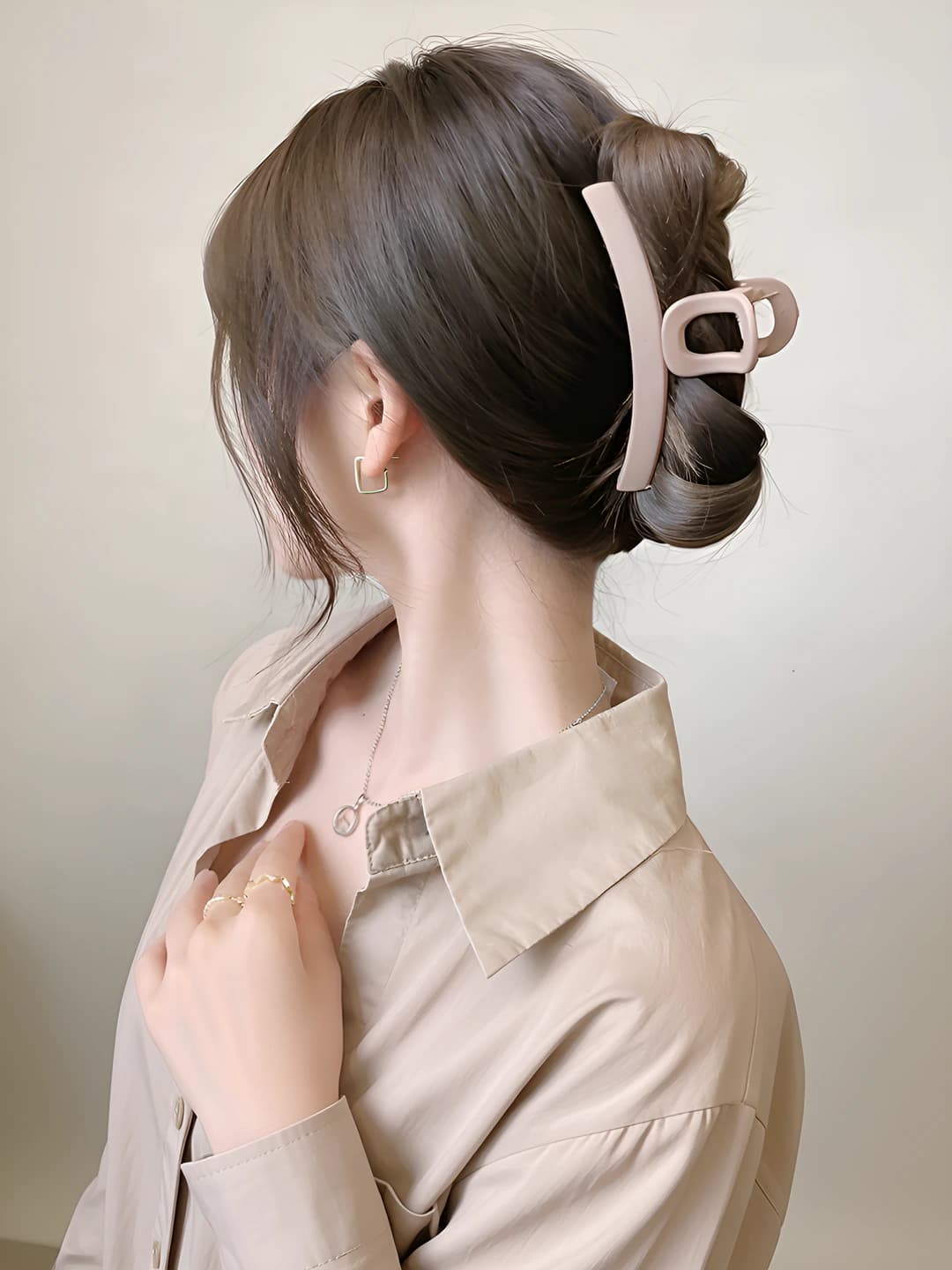 8# Small clear pearl hair clip 4*10