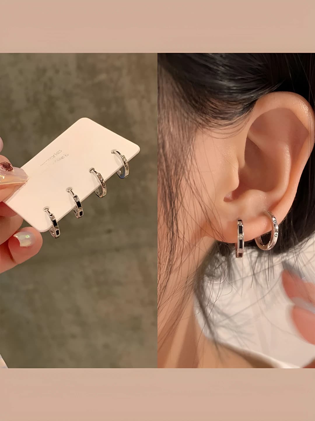 Women's lightweight luxury geometric design copper hoop earrings