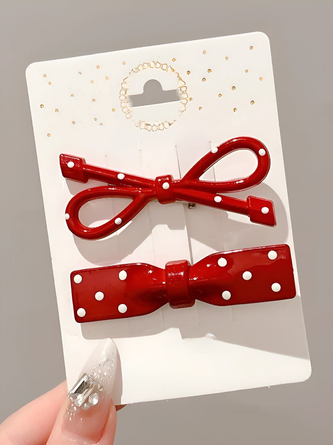 Red polka dot, 2 pcs, 5 cm