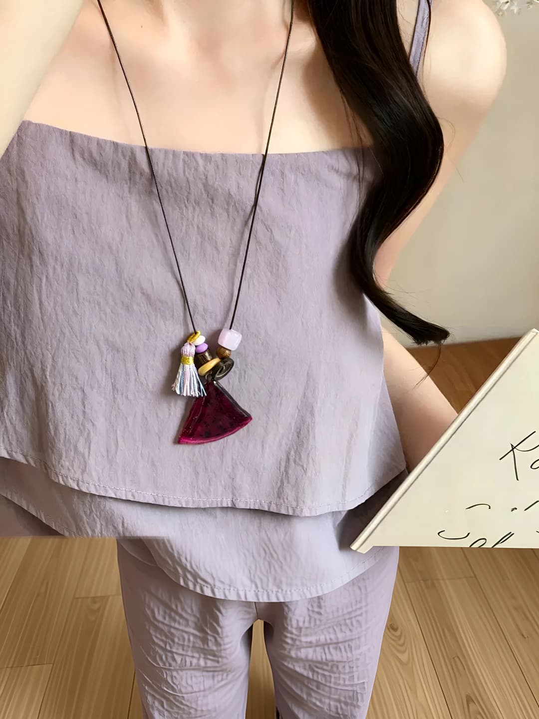 Dragon fruit braided necklace