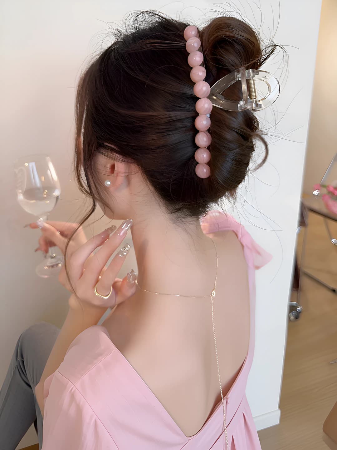 3# Розовый джем-зажим ~13 см