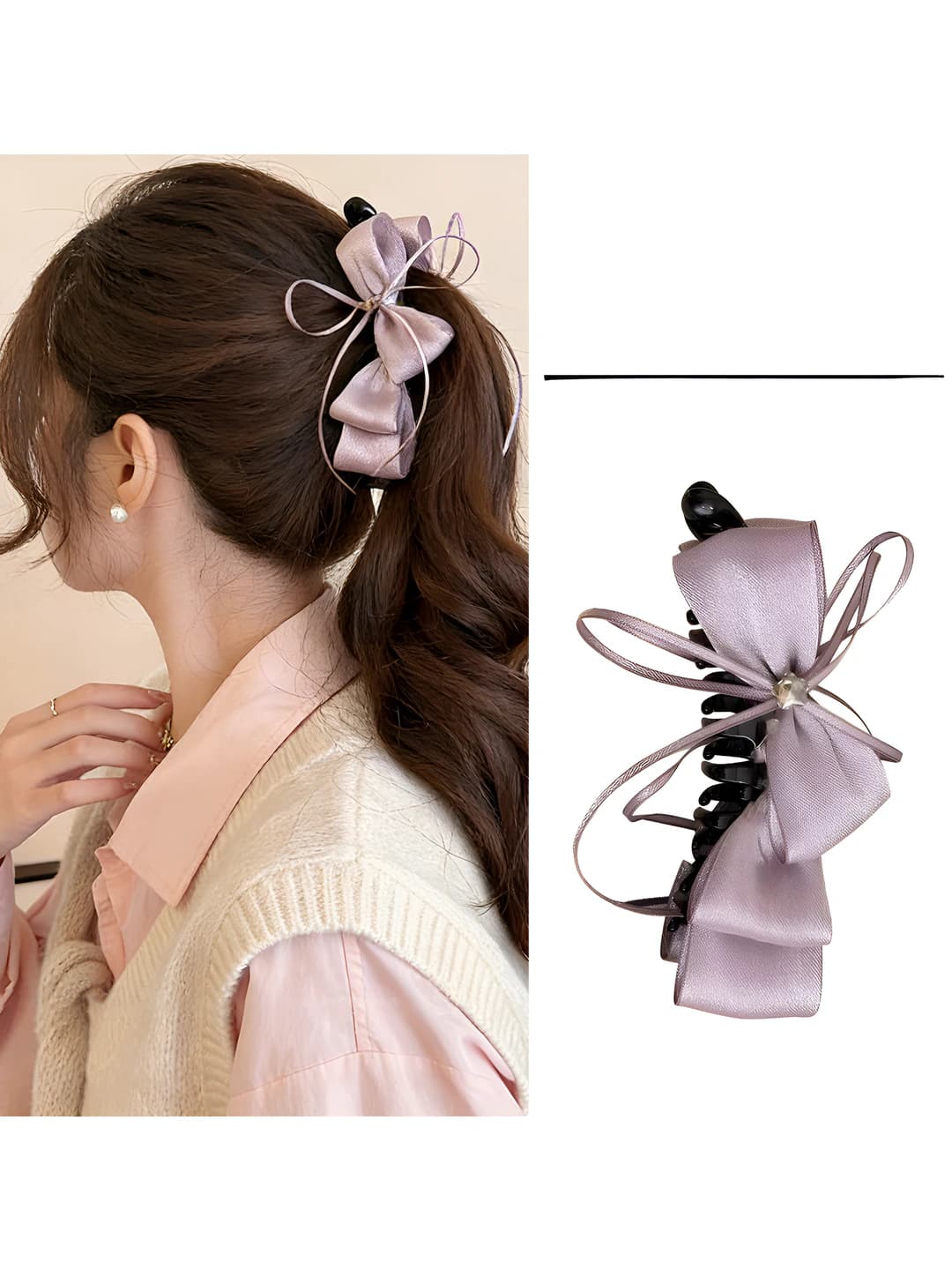 2# Pink banana clip, 13 cm