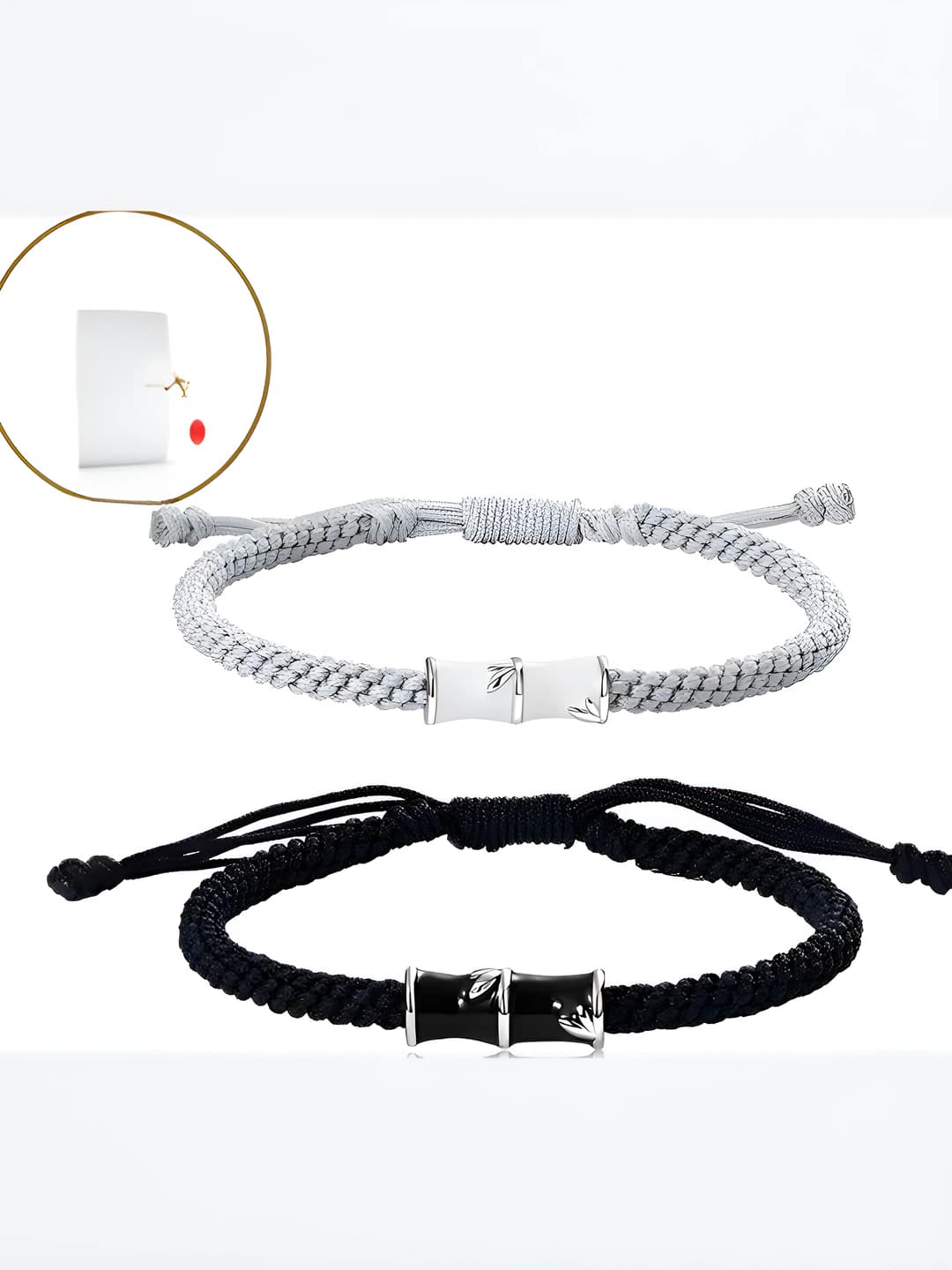 Women's braided cord bracelet, copper, bamboo knot design element, ins style, couple gift