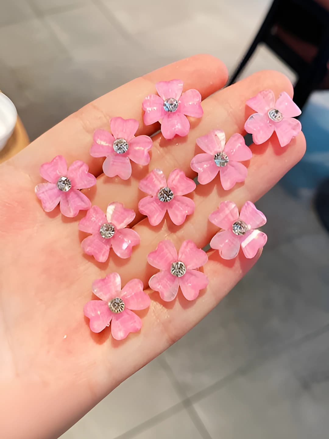 3# Clover pink 10 pcs 1.5 cm