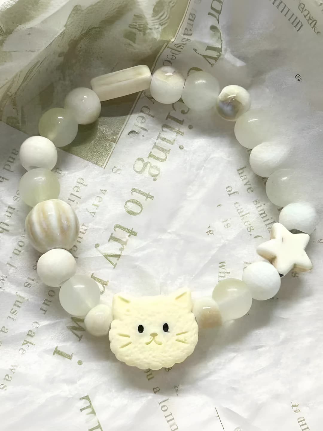 Light yellow cheese kitten bracelet [1 pc]