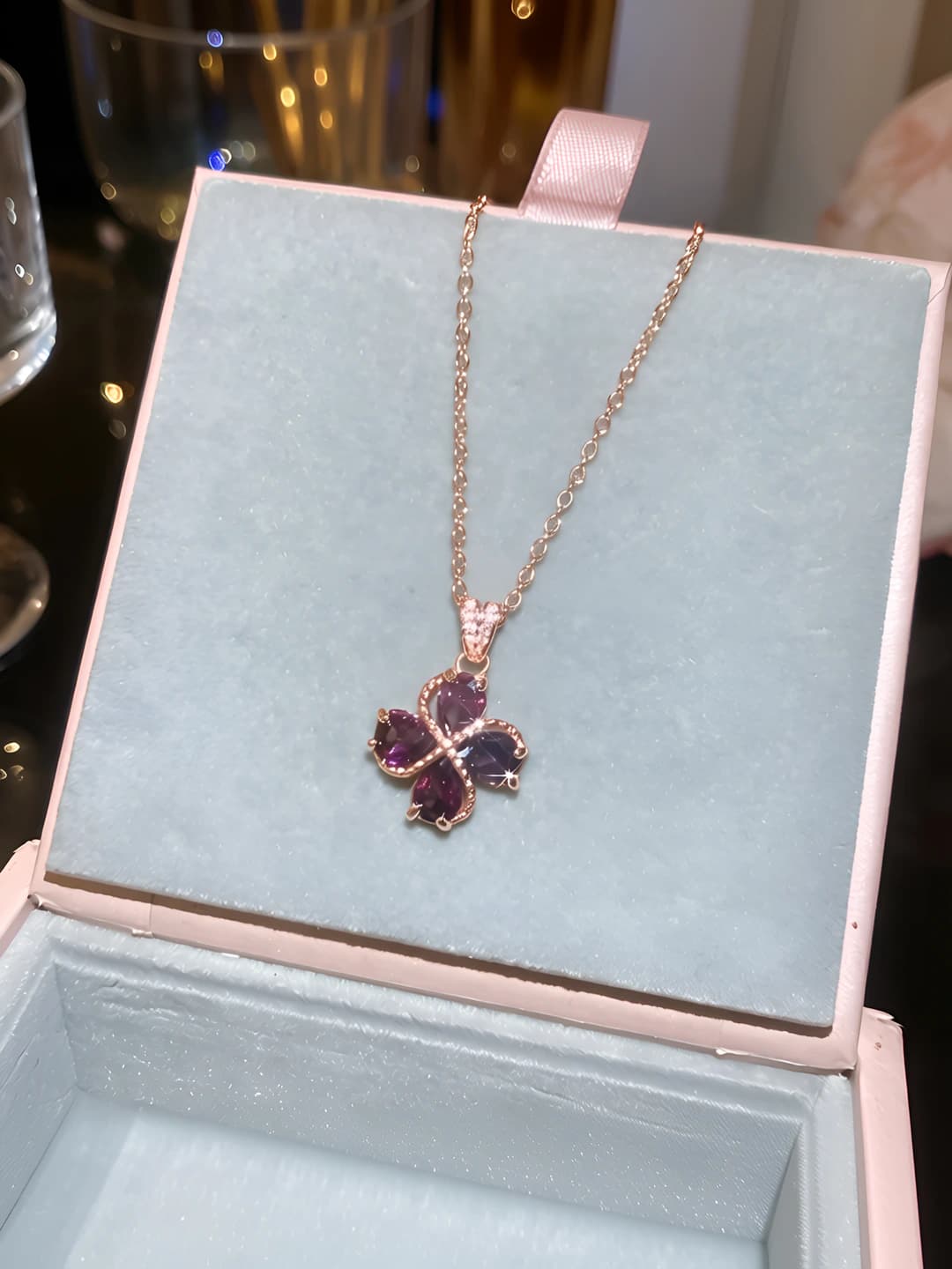 37# Necklace - Rose gold - Purple