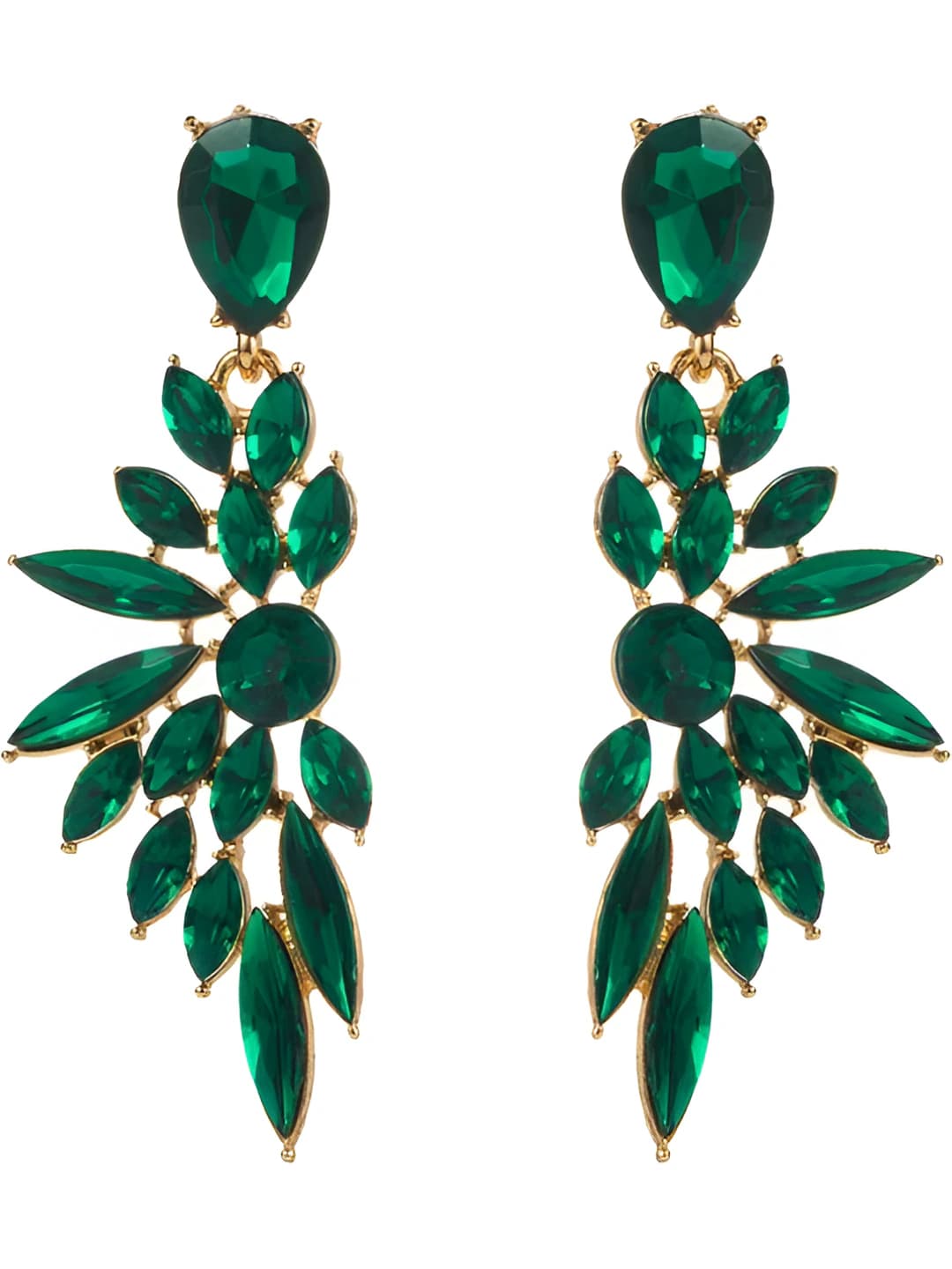 Green diamond earrings