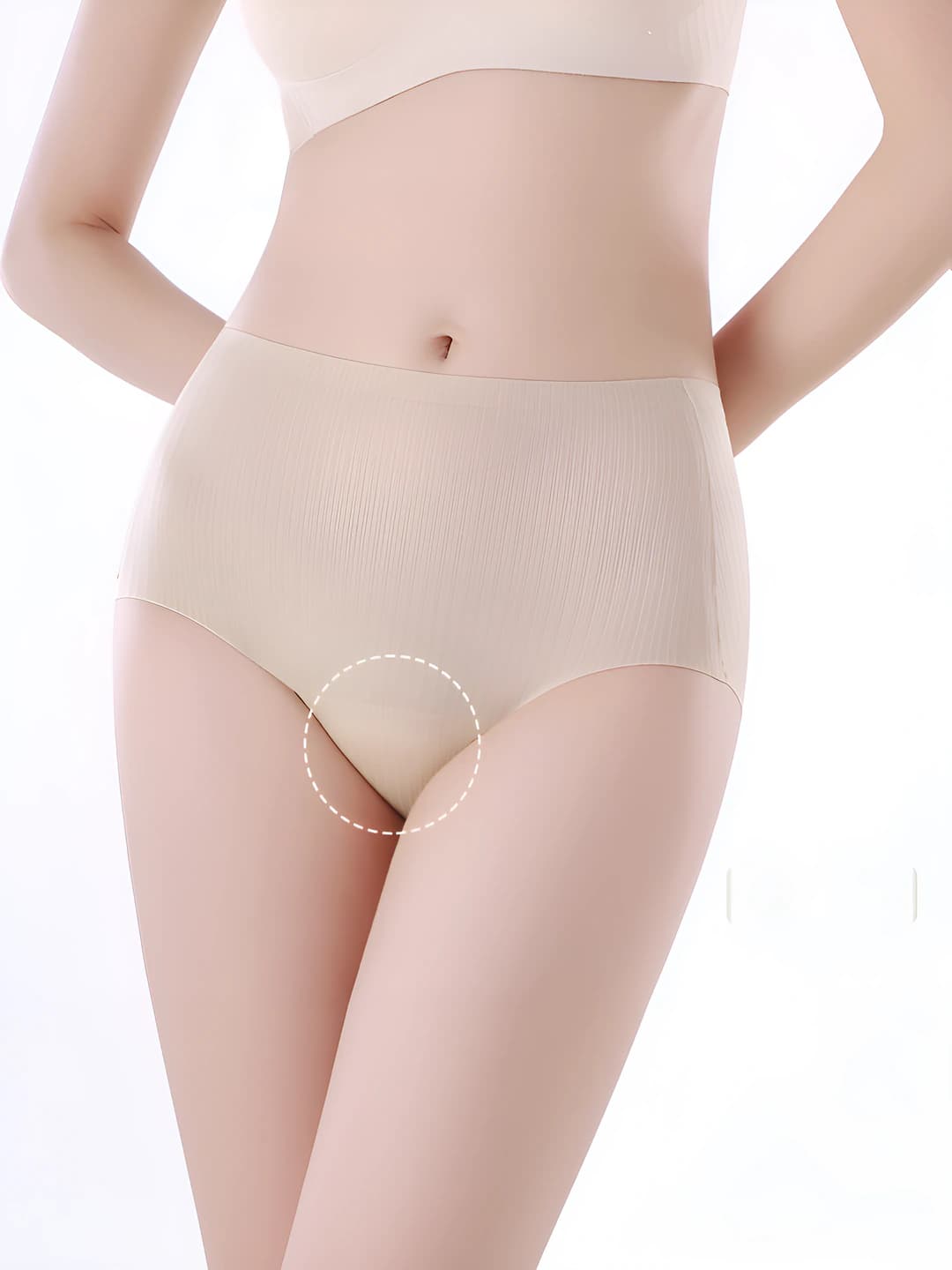 Women's seamless briefs with hip-lifting effect, antibacterial, ice-silk fabric, mulberry silk lining, all-season