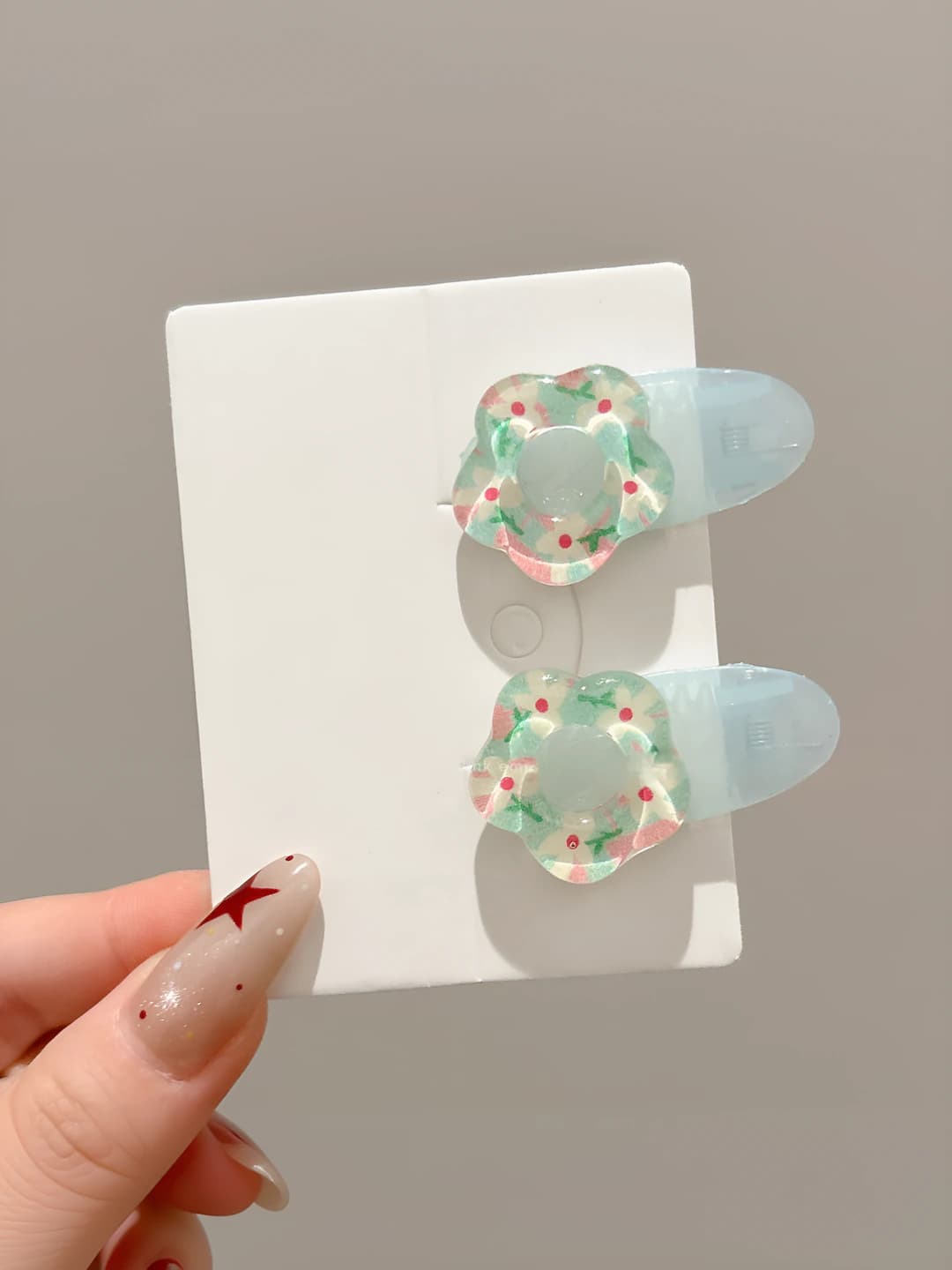3# Flowers pair - Light blue, 4 cm