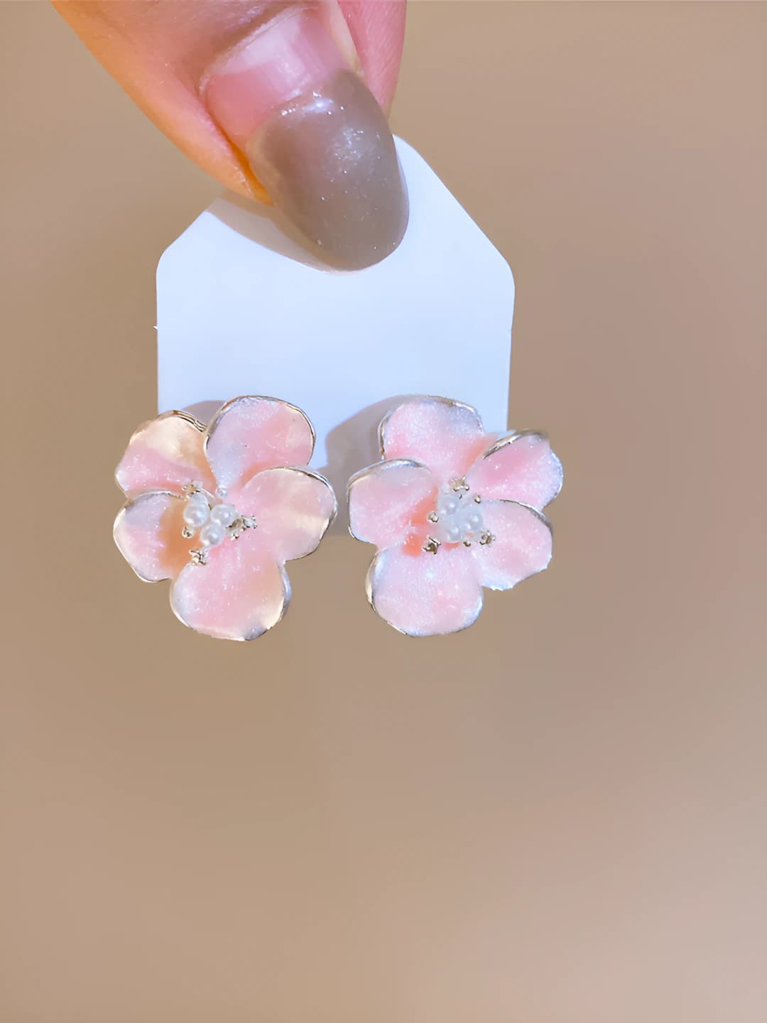 Silver post - Pink