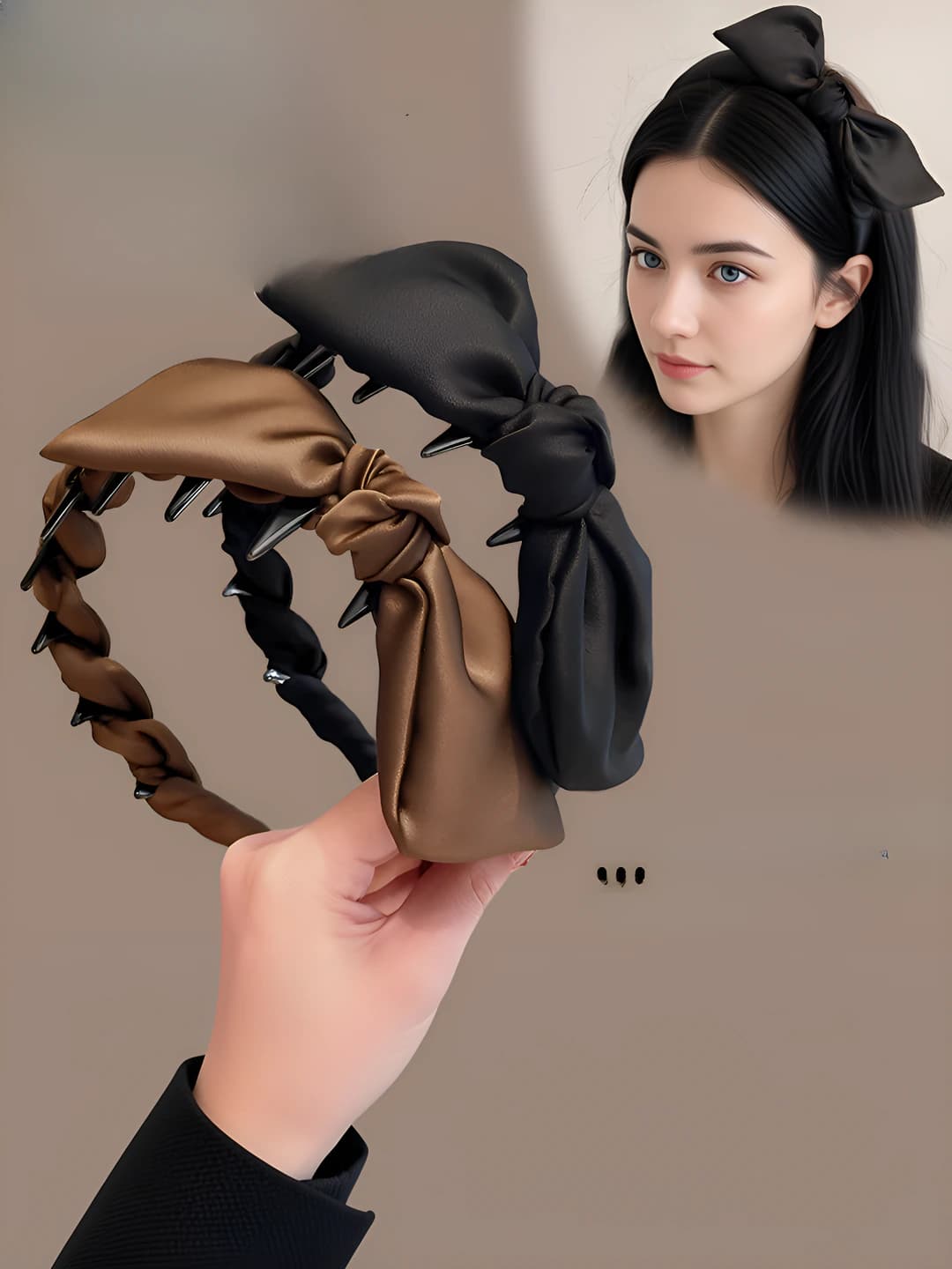 Women's satin bow headband, Korean style, 2026