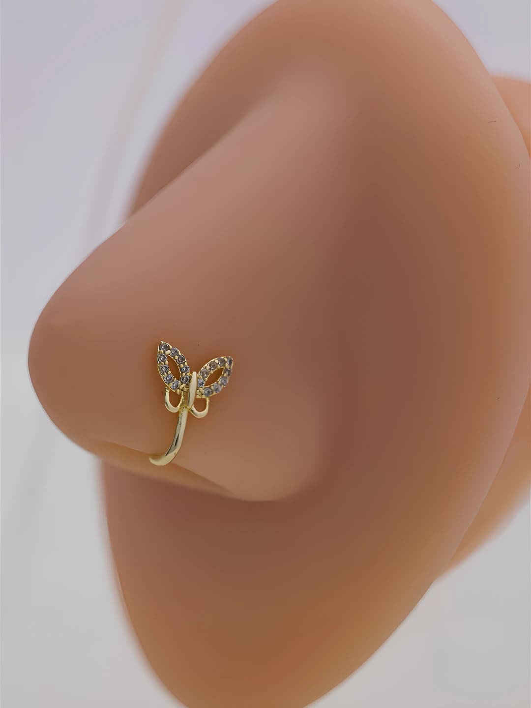 Butterfly zircon nose clip