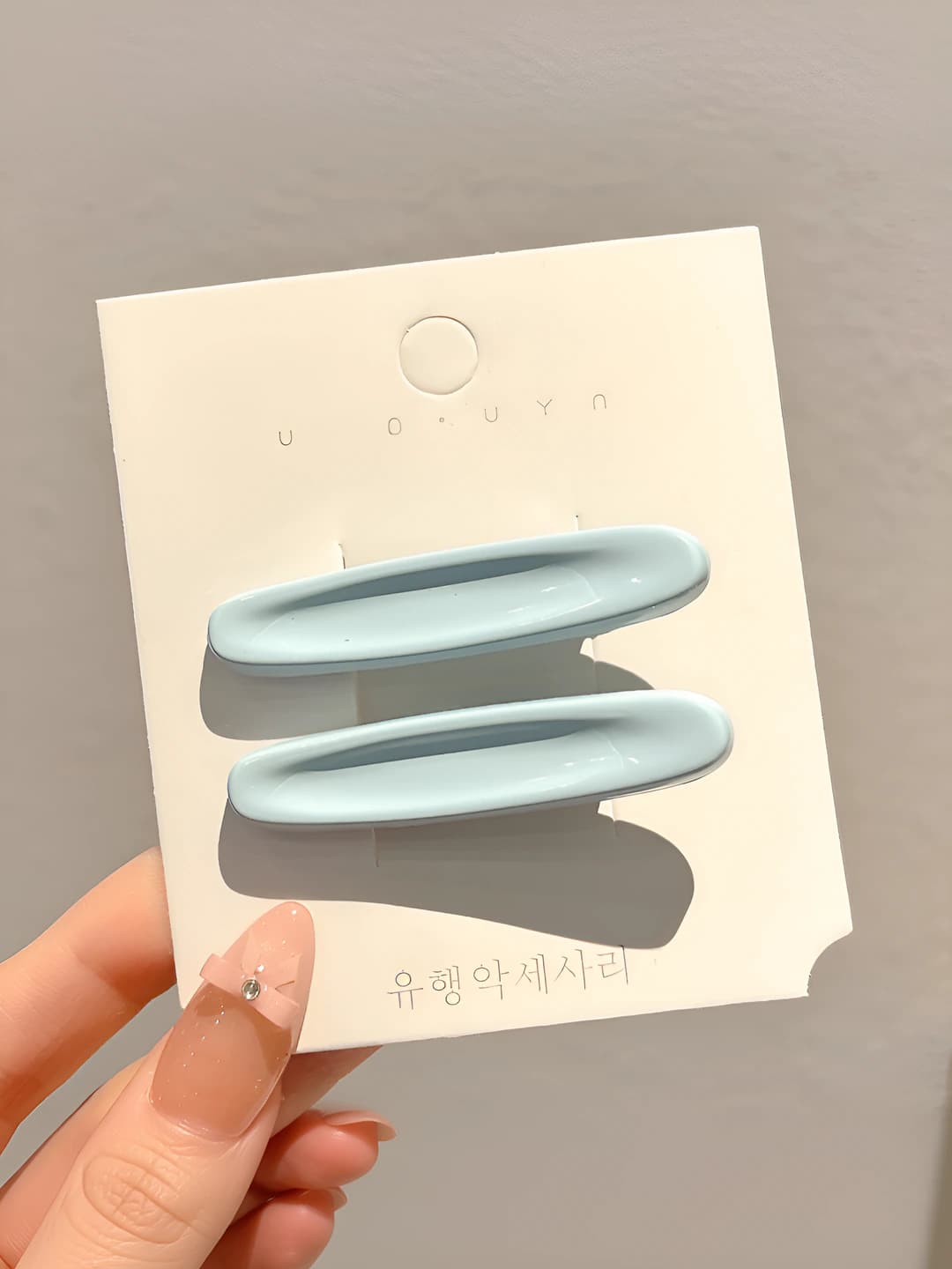 1# Rangli oval gulli soch to'g'asi Ko'k rang Juft ~5.2cm