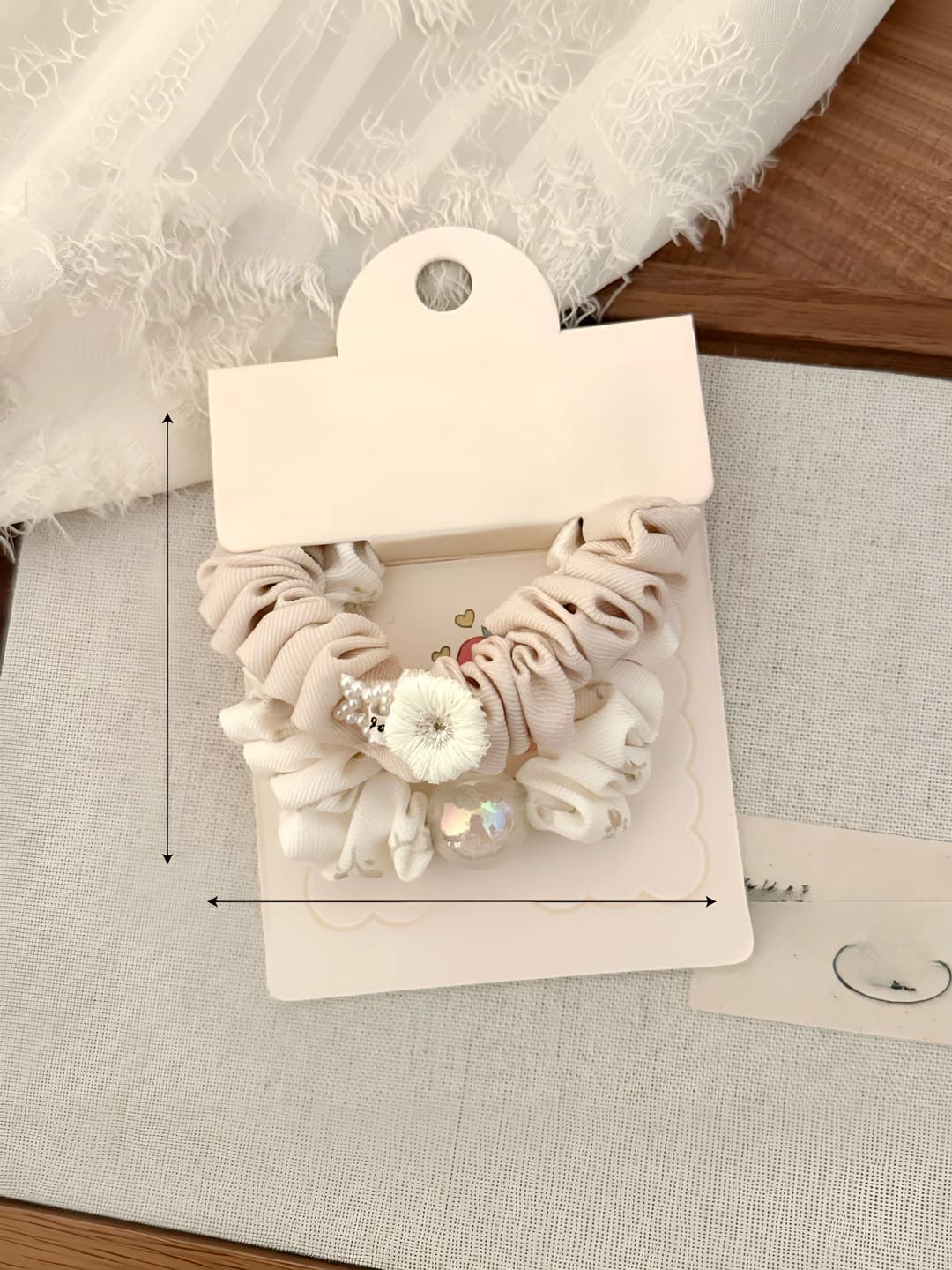 O'rik rang shar, kichik gul, 2 dona, diam. 6.5cm