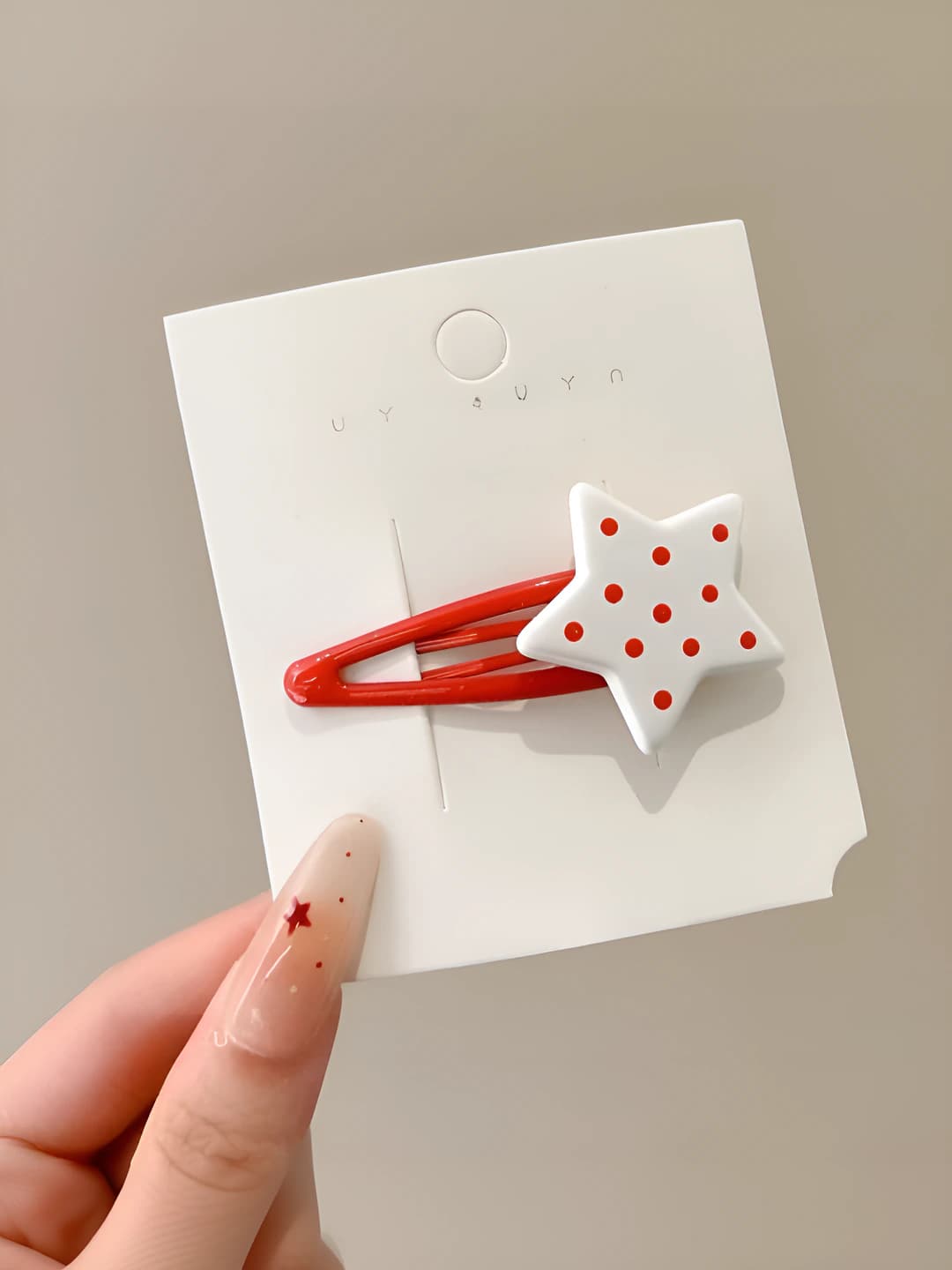 5# White with red dots BB clip 1 pc