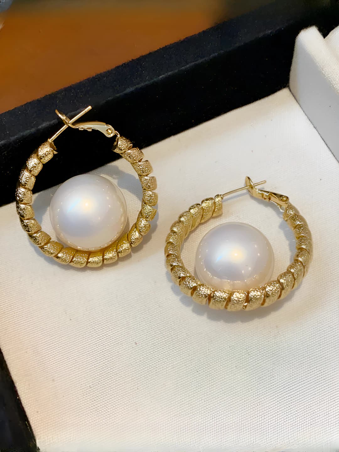 58 hoop earrings - Gold - Beige